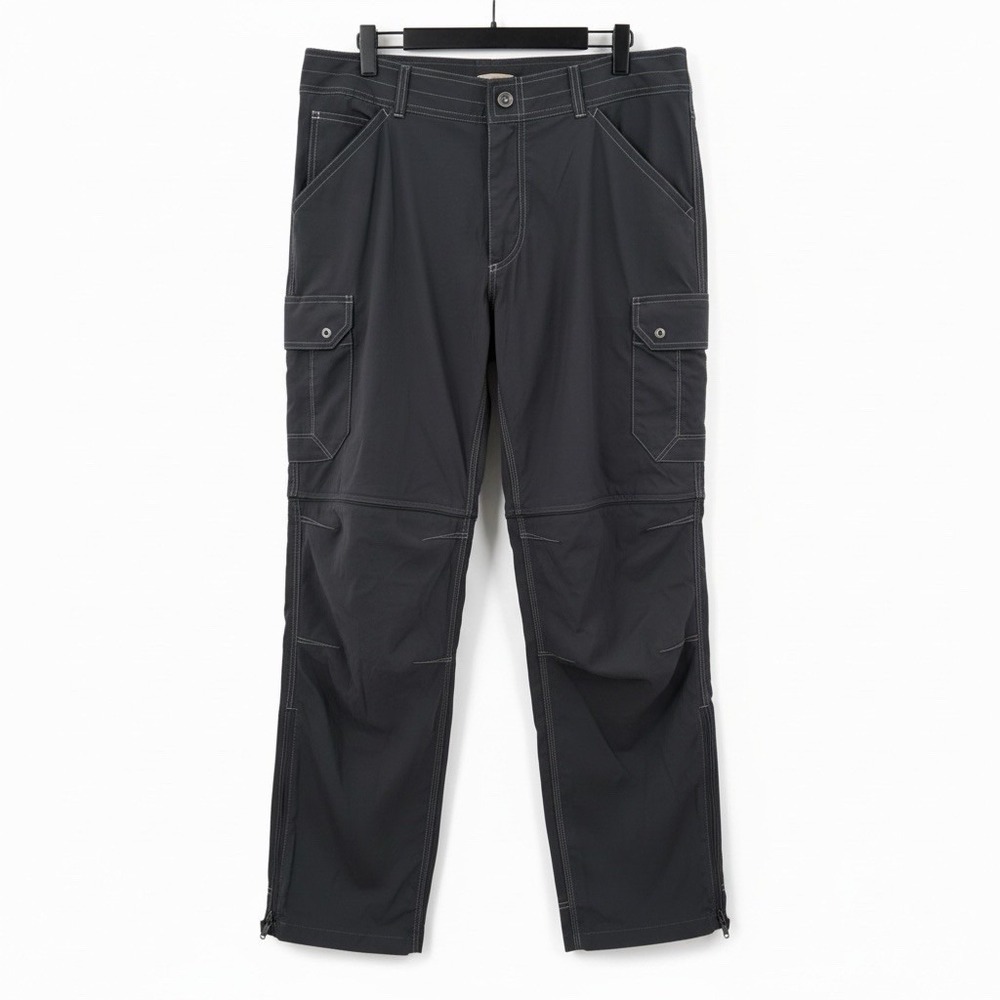 Kuhl Renegade Convertible Stealth Zip Off Hiking Cargo Pants Charcoal Gray 34x32